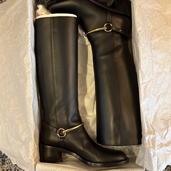 GUCCI LIFFORD leather horsebit knee
high riding boots. 🆕 - Picture 8 of 13